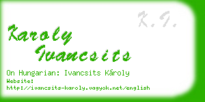 karoly ivancsits business card